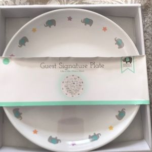 Baby shower guest signature plate new 11.8x11.8